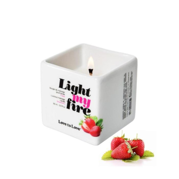 купить Массажная свеча Love To Love LIGHT MY FIRE Strawberry (80 мл) без парабенов и консервантов