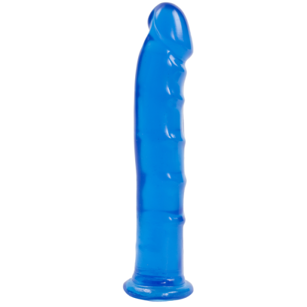 купить Фаллоимитатор Doc Johnson Jelly Jewels Dong & Suction Cup Blue, диаметр 3,6см, антибактериальный ПВХ