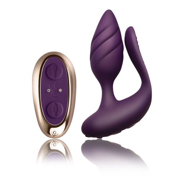 купить Анально-вагинальный вибратор для пар Rocks Off Cocktail Purple, пульт ДУ
