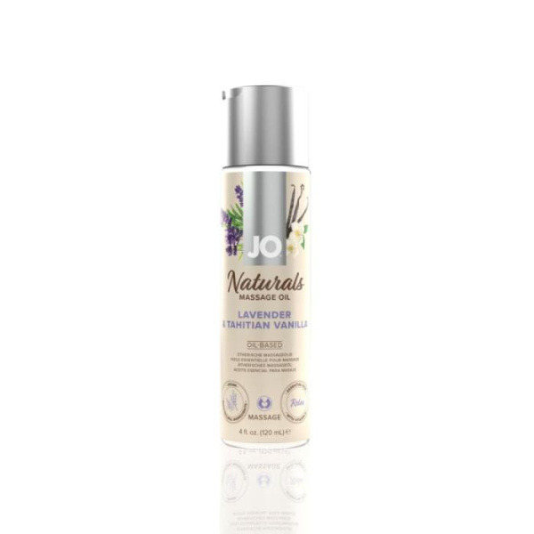 купить Массажное масло System JO – Naturals Massage Oil – Lavender & Vanilla с эфирными маслам (120 мл)