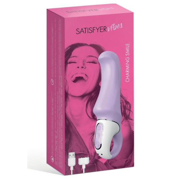 купити Мощный вибратор Satisfyer Vibes Charming Smile с гибким стволом, литой силикон
