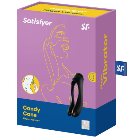 фото Вибратор на палец Satisfyer Candy Cane Black  || фото Вібратор на палець Satisfyer Candy Cane Black 