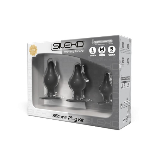 купить Набор анальных пробок SilexD Silicone Plug Kit двухслойные, силикон+Silexpan