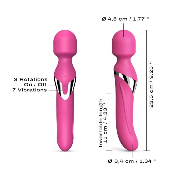 купить Вибромассажер 2-в-1 Dorcel Dual Orgasms Magent классический массажер и вибратор с жемчужным массажем