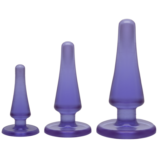 купити Набір анальних пробок Doc Johnson Crystal Jellies Anal - Purple, макс. діаметр 2см - 3 см - 4 см