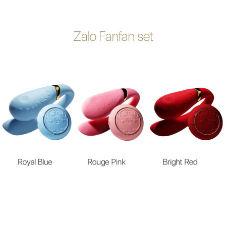 фото Смартвибратор для пар Zalo — Fanfan set Bright Red, пульт ДУ  || фото Смартвібратор для пар Zalo Fanfan set Bright Red, пульт ДК 