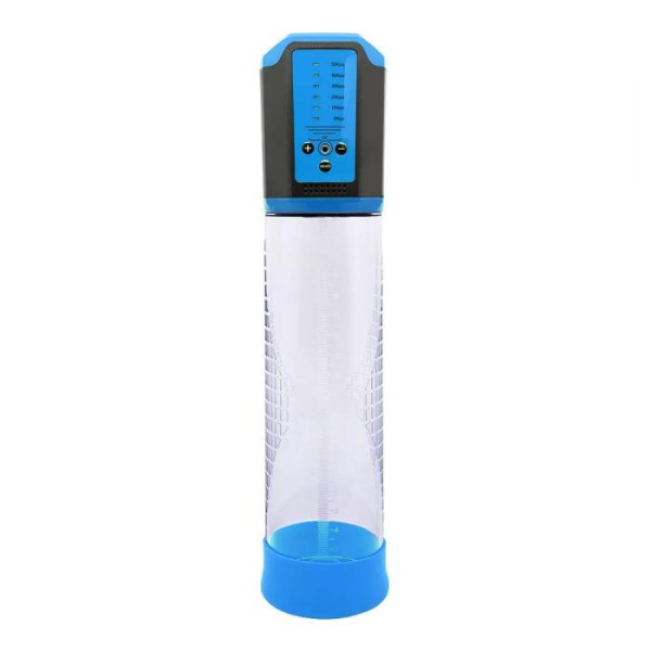 купить Автоматическая вакуумная помпа Men Powerup Passion Enlargement system Blue перезаряжаемая, 5 режимов