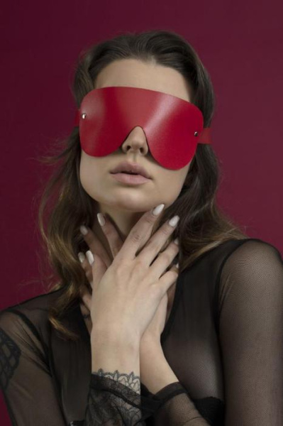 купить Маска на глаза Feral Feelings - Blindfold Mask, натуральная кожа, красная