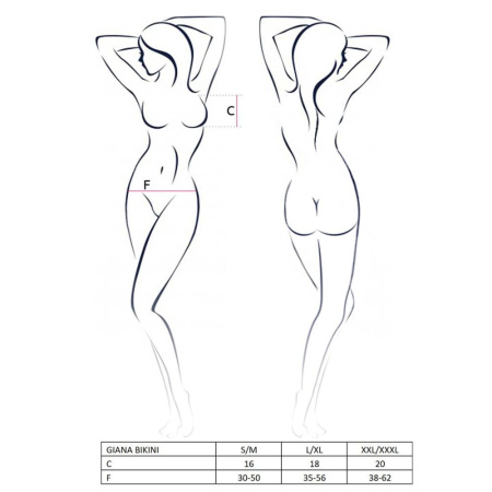 фото Комплект белья GIANA BIKINI white XXL/XXXL - Passion: полупрозрачные лиф и трусики с бантиками  || фото Комплект білизни GIANA BIKINI white XXL/XXXL - Passion: напівпрозорі ліф і трусики з бантиками 