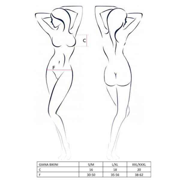 купить Комплект белья GIANA BIKINI white XXL/XXXL - Passion: полупрозрачные лиф и трусики с бантиками