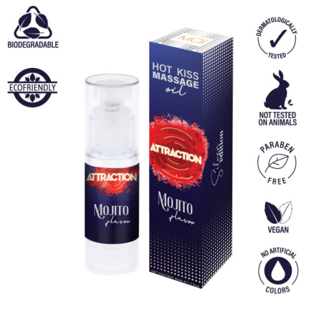 фото Съедобное массажное масло MAI Attraction Mojito Hot Kiss (50 мл)  || фото Їстівна масажна олія MAI Attraction Mojito Hot Kiss (50 мл) 