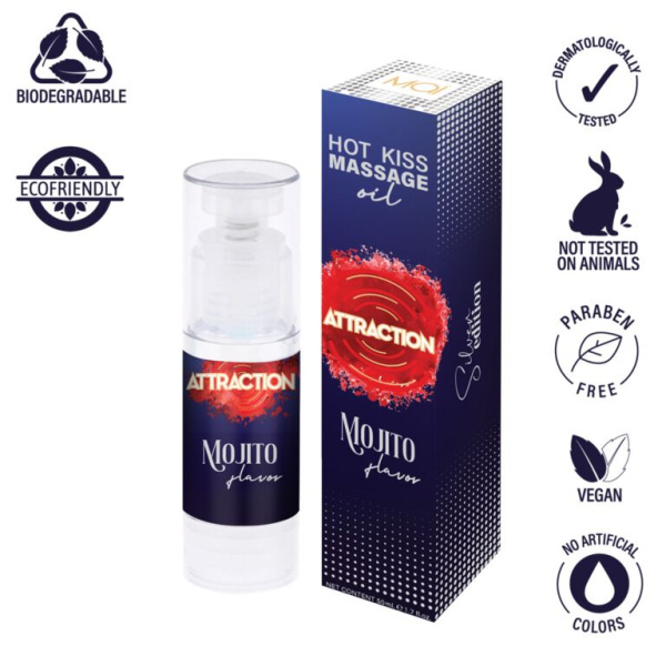 купить Съедобное массажное масло MAI Attraction Mojito Hot Kiss (50 мл)