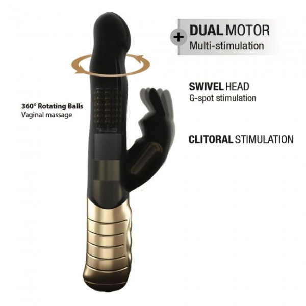 купить Вибратор-кролик Dorcel Baby Rabbit Gold 2.0 с жемчужным массажем и вращающейся головкой