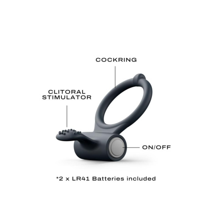 фото Эрекционное кольцо Dorcel Power Clit Black V2 с вибрацией, с язычком со щеточкой  || фото Ерекційне кільце Dorcel Power Clit Black V2 з вібрацією та язичком з щіточкою 