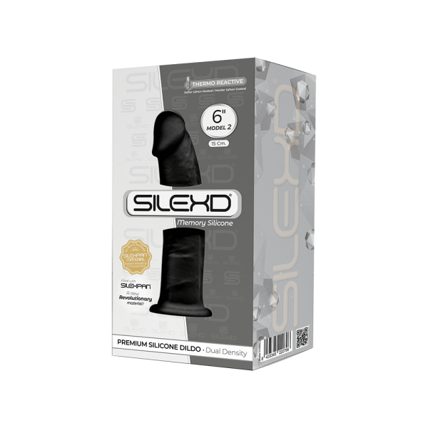 купить Фаллоимитатор SilexD Robby Black (MODEL 2 size 6in), двухслойный, силикон+Silexpan, диаметр 3,5 см