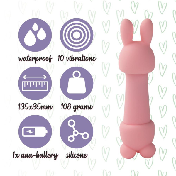 купить Мини-вибратор FeelzToys Mister Bunny Pink с двумя насадками