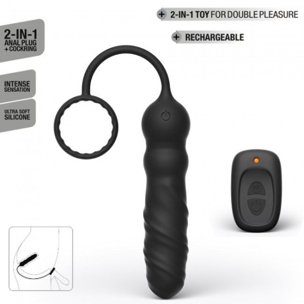 купить Анальный вибратор Dorcel Deep Seeker с эрекционным кольцом и пультом ДУ