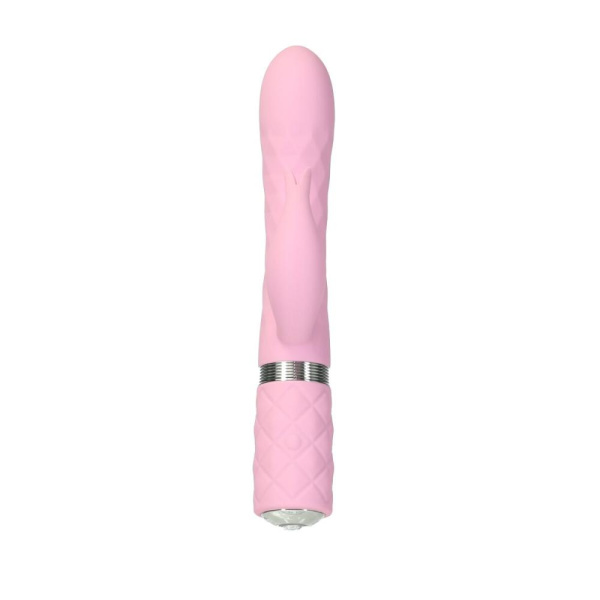купить Роскошный кролик с ротацией и вибрацией Pillow Talk Lively, Pink, кристалл Сваровски, тройной отрост