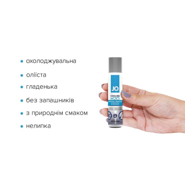 купити Охолоджувальна змазка на водній основі System JO H2O COOLING (30 мл) з ментолом, рослинний гліцерин