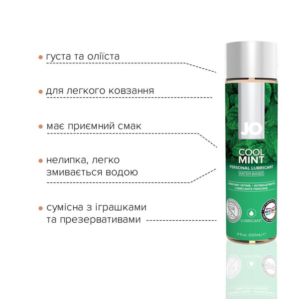 купить Смазка на водной основе System JO H2O — Cool Mint (120 мл) без сахара, растительный глицерин
