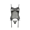 фото Корсет с пажами MELANIA CORSET black XXL/XXXL - Passion, трусики, полупрозрачный  || фото Корсет з пажами MELANIA CORSET black XXL/XXXL - Passion, трусики, напівпрозорий 