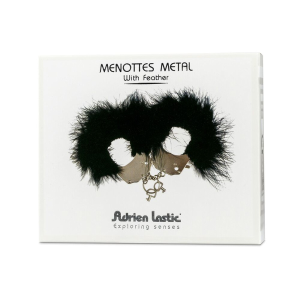 купить Наручники металлические Adrien Lastic Handcuffs White с белой пушистой отделкой