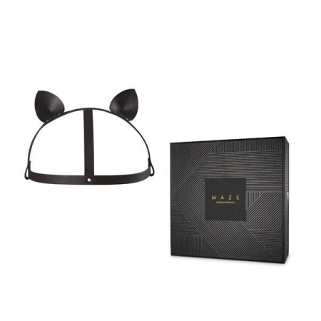 фото Маска кошечки Bijoux Indiscrets MAZE - Cat Ears Headpiece Black, экокожа  || фото Маска кішечки Bijoux Indiscrets MAZE - Cat Ears Headpiece Black, екошкіра 