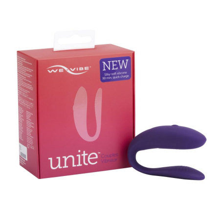 фото Недорогой вибратор для пар We-Vibe Unite Purple, однокнопочный пульт ДУ  || фото Недорогий вібратор для пар We-Vibe Unite Purple, однокнопковий пульт ДК 
