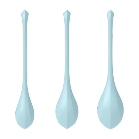 фото Набор йони бусин Satisfyer Yoni Power 2 Light Blue, диаметр 2-2,5-3см, вес 22-44-73гр  || фото Набір йоні намистин Satisfyer Yoni Power 2 Light Blue, диаметр 2-2,5-3см, вес 22-44-73гр 