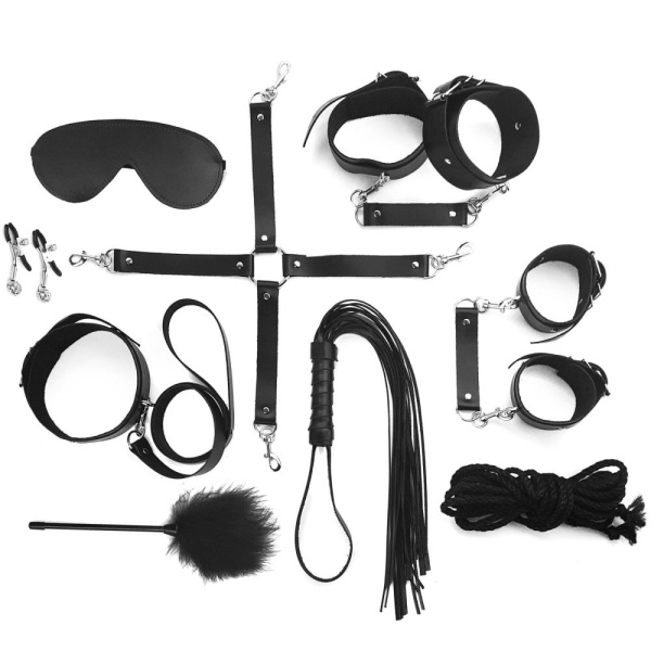 купить Набор Art of Sex - BDSM Set  Leather, 10 предметов, натуральная кожа, Черный