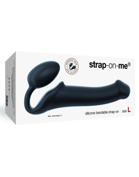 купить Безремневой страпон Strap-On-Me Black XL, полностью регулируемый, диаметр 4,5см