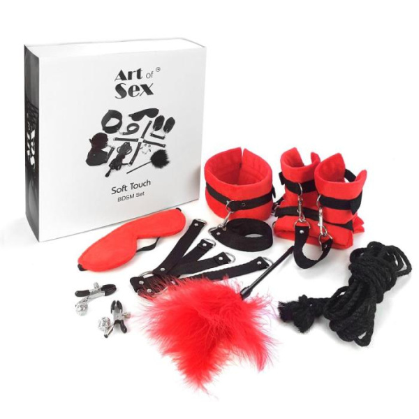 купить Набор БДСМ Art of Sex - Soft Touch BDSM Set, 9 предметов, Красный