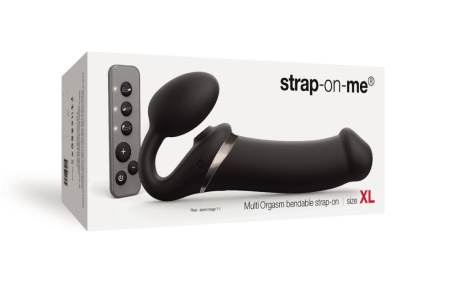 фото Безремневой вибрострапон с вакуумной стимуляцией Strap-On-Me MULTI ORGASM Black XL, регулируемый  || фото Безремінний вібрострапон з вакуумною стимуляцією Strap-On-Me MULTI ORGASM Black XL, регульований 
