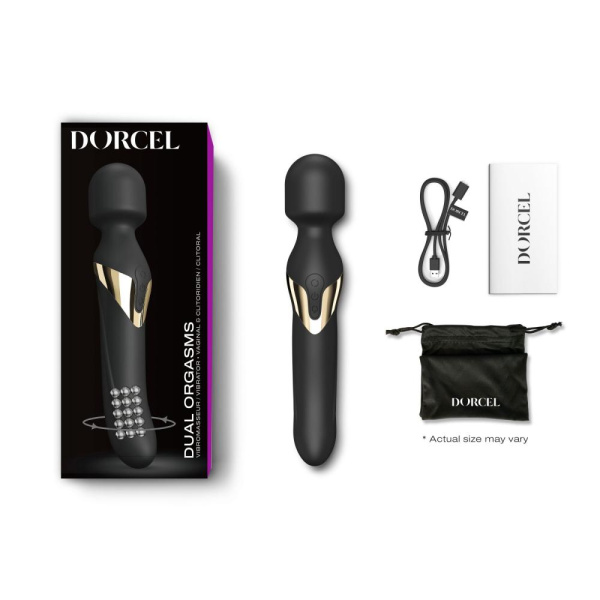 купити Вібромасажер 2-в-1 Dorcel Dual Orgasms Gold класичний масажер і вібратор з перловим масажем