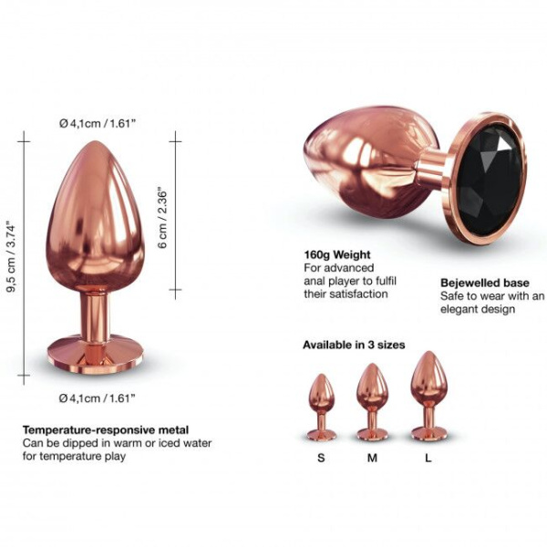 купить Металлическая анальная пробка с украшением в виде кристалла Dorcel - Diamond Plug L