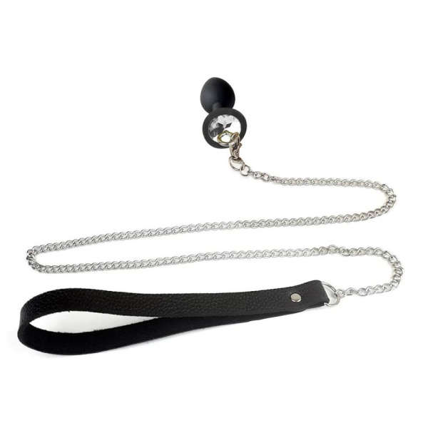 купить Силиконовая анальная пробка Art of Sex Silicone Anal Plug with Leash size S с поводком Black