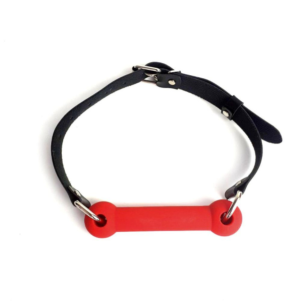 купить Кляп Палка, силикон и натуральная кожа, Art of Sex - Gag Stick Silicon, Красный