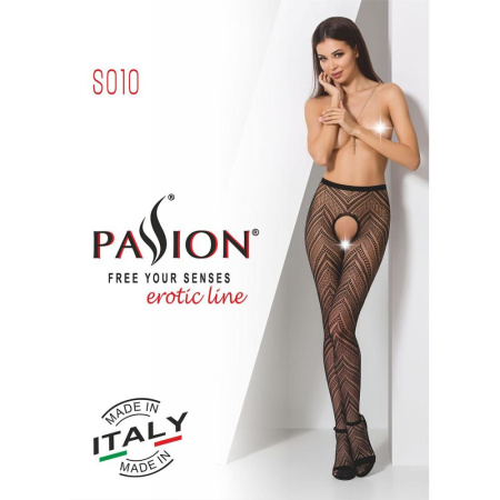 фото Эротические колготки-бодистокинг Passion S010 black, с доступом, геометрический рисунок  || фото Еротичні колготки-бодістокінг Passion S010 black, з доступом, геометричний малюнок 