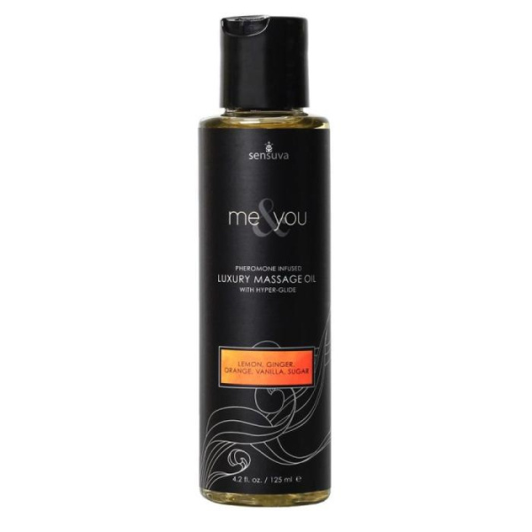 купить Массажное масло Sensuva - Me&You Lemon, Ginger, Orange, Vanilla & Sugar (125 мл) с феромонами