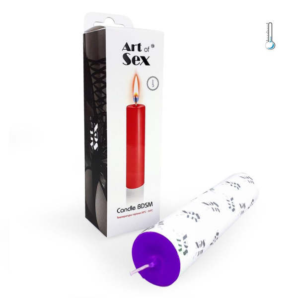 купить Фиолетовая свеча восковая Art of Sex size M 15 см низкотемпературная