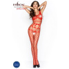 фото Бодистокинг Passion BS032 red, комбинезон, топ и крупная сетка  || фото Бодістокінг Passion BS032 red, комбінезон, топ і велика сітка 