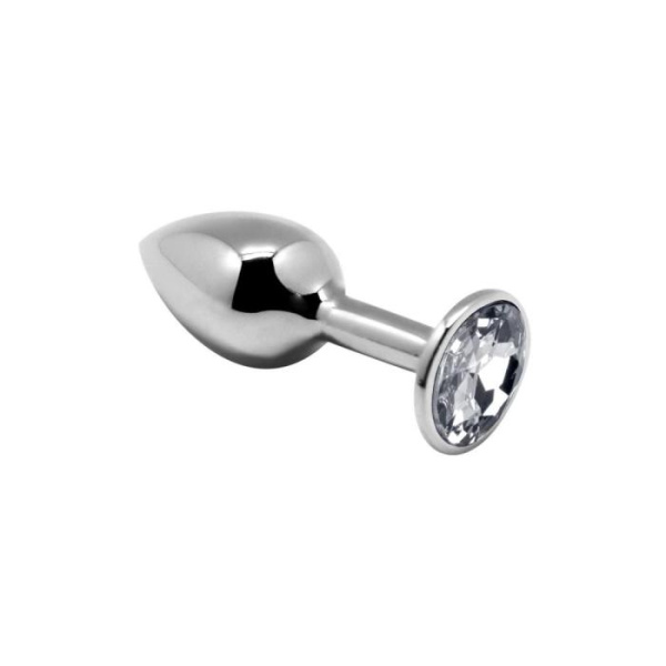 купить Металлическая анальная пробка с кристаллом Alive Mini Metal Butt Plug White S
