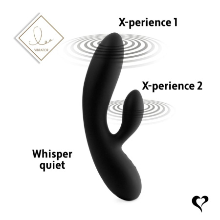 фото Гибкий вибратор кролик с двумя моторами FeelzToys Lea Rabbit Vibrator Black  || фото Гнучкий вібратор кролик з двома моторами FeelzToys Lea Rabbit Vibrator Black 