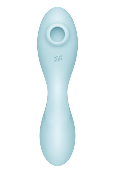 купити Вакуумний смарт-стимулятор із вібрацією Satisfyer Curvy Trinity 5 (Blue), керування зі смартфона
