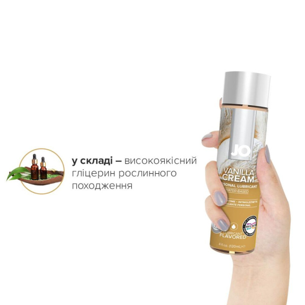 купить Смазка на водной основе System JO H2O — Vanilla Cream (120 мл) без сахара, растительный глицерин