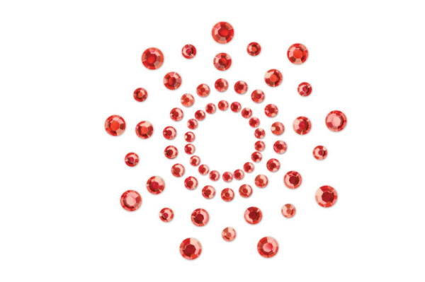 купить Пэстис из кристаллов Bijoux Indiscrets - Mimi Red, украшение на грудь