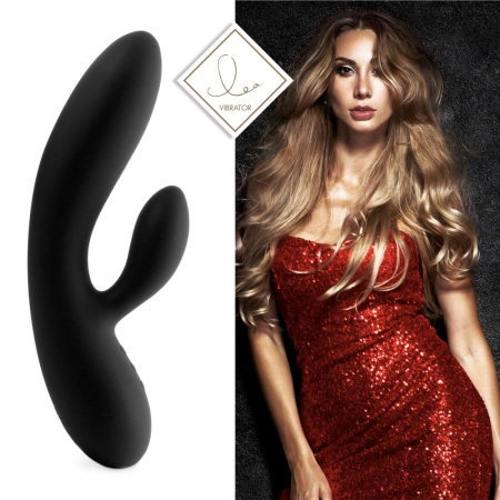 фото Гибкий вибратор кролик с двумя моторами FeelzToys Lea Rabbit Vibrator Black  || фото Гнучкий вібратор кролик з двома моторами FeelzToys Lea Rabbit Vibrator Black 