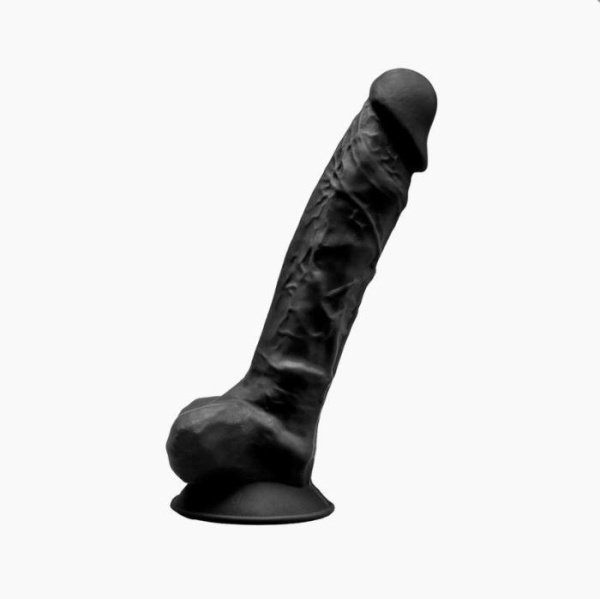 купить Фаллоимитатор SilexD Vetus Black (MODEL 1 size 8in), двухслойный, силикон+Silexpan, диаметр 4,2см