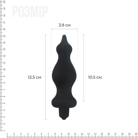 фото Анальная пробка с вибрацией Adrien Lastic Bullet Amuse Black, макс. диаметр 3,9см  || фото Анальна пробка з вібрацією Adrien Lastic Bullet Amuse Black, макс. діаметр 3,9 см 