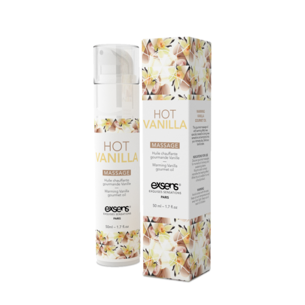 купить Массажное масло EXSENS Hot Vanilla 50мл разогревающее, без сахара, без парабенов, съедобное